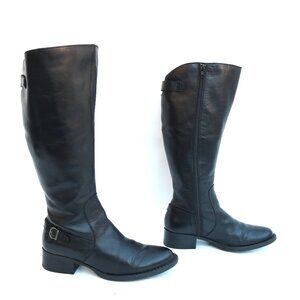 BORN black riding boots size 7.5 M -WC ( WIDE CALF)